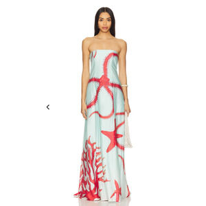 Muma World Ursa Strapless Maxi Dress in Blue Size XS